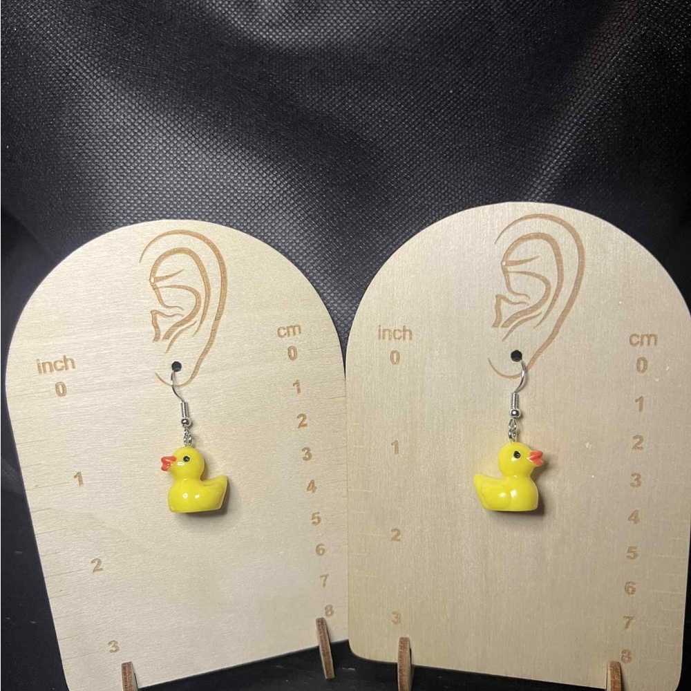 Adorable Yellow Duck Earrings for Kids